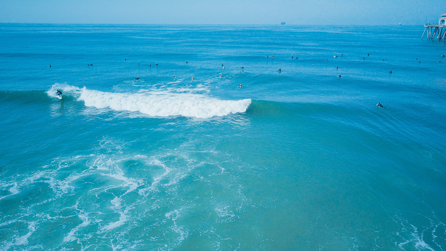 Surfers at Huntington Beach